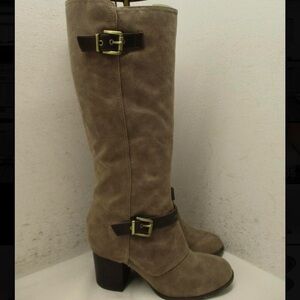 Fergalicious By Fergie Connor Taupe Knee High Side Zip Boots